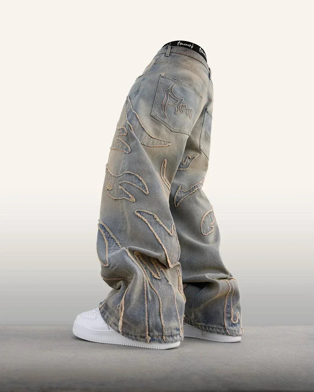 Jean baggy Brodé