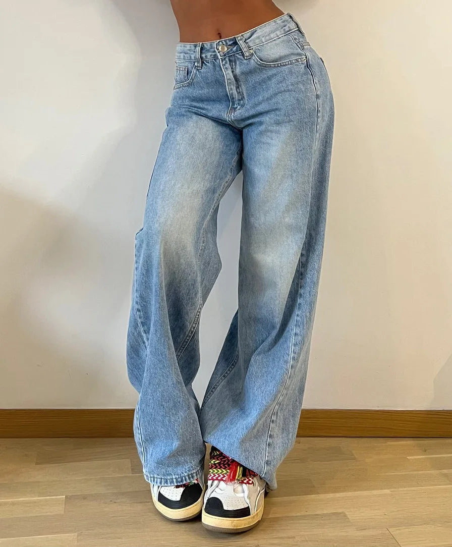 Jean baggy bleu