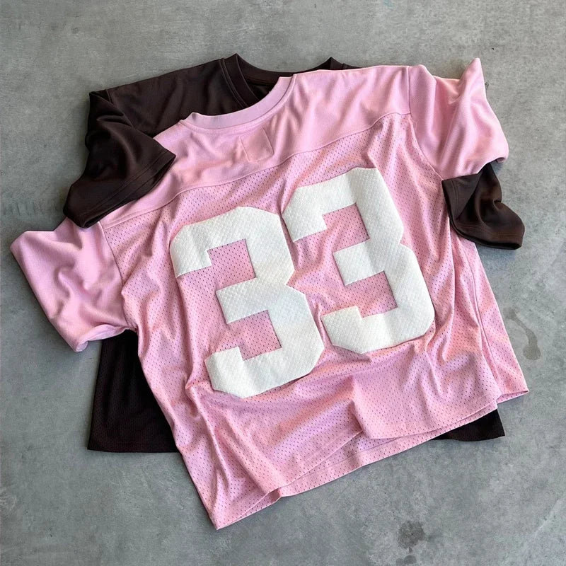 T-shirt jersey Universitaire Harajuku