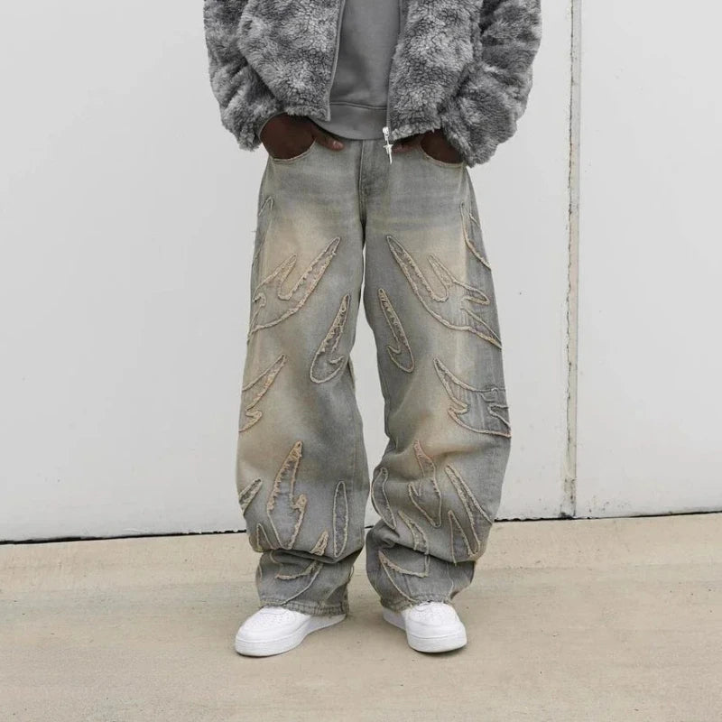 Jean baggy Brodé