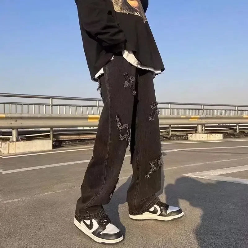 Jean baggy brodé