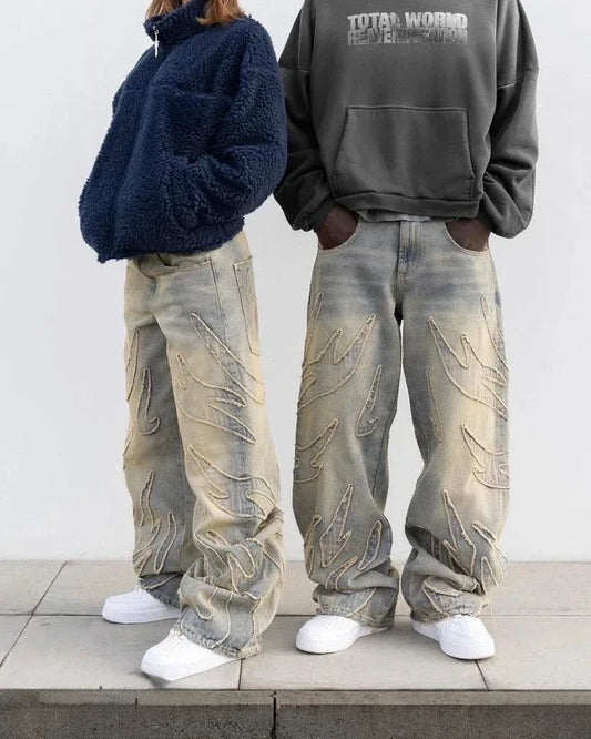 Jean baggy Brodé