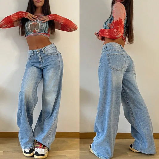 Jean baggy bleu
