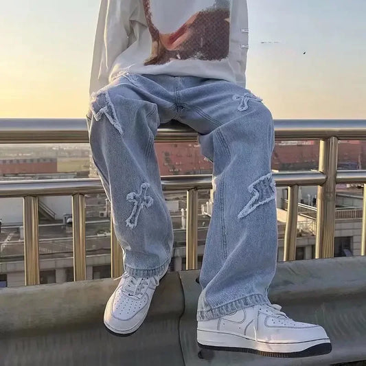 Jean baggy brodé